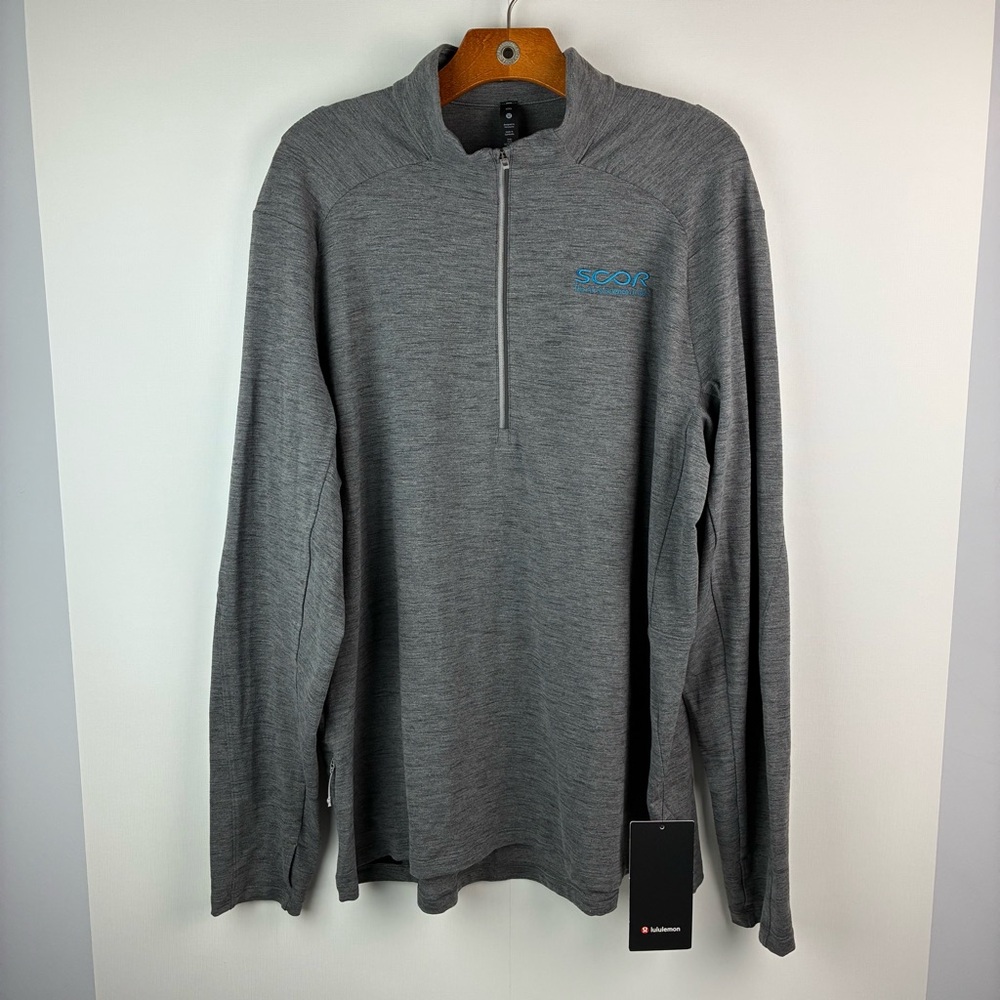 NWT Lululemon Men's Gray Surge warm half-Zip long sleeves Sweater Size XXL